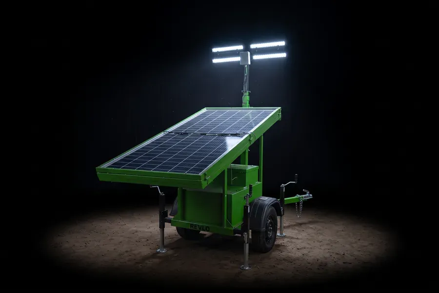ECO 300 solar acesa à noite