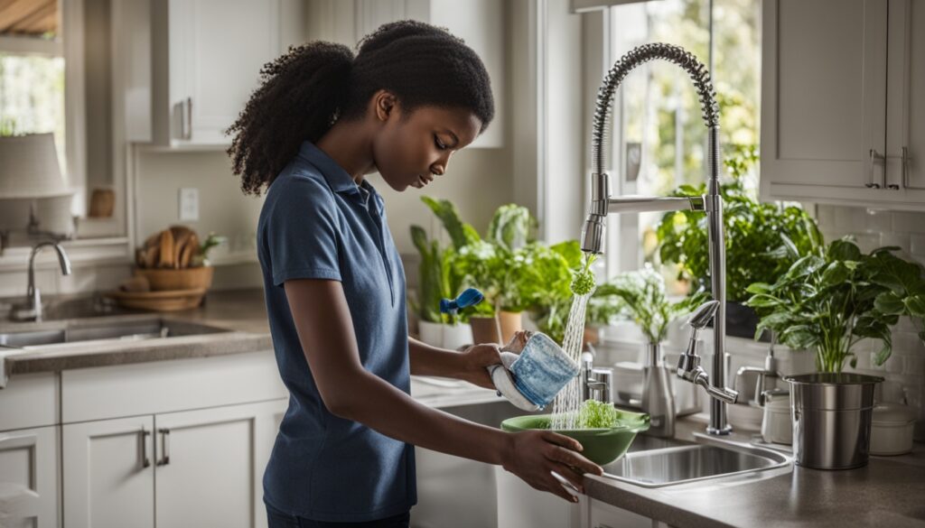 Economia de água na cozinha