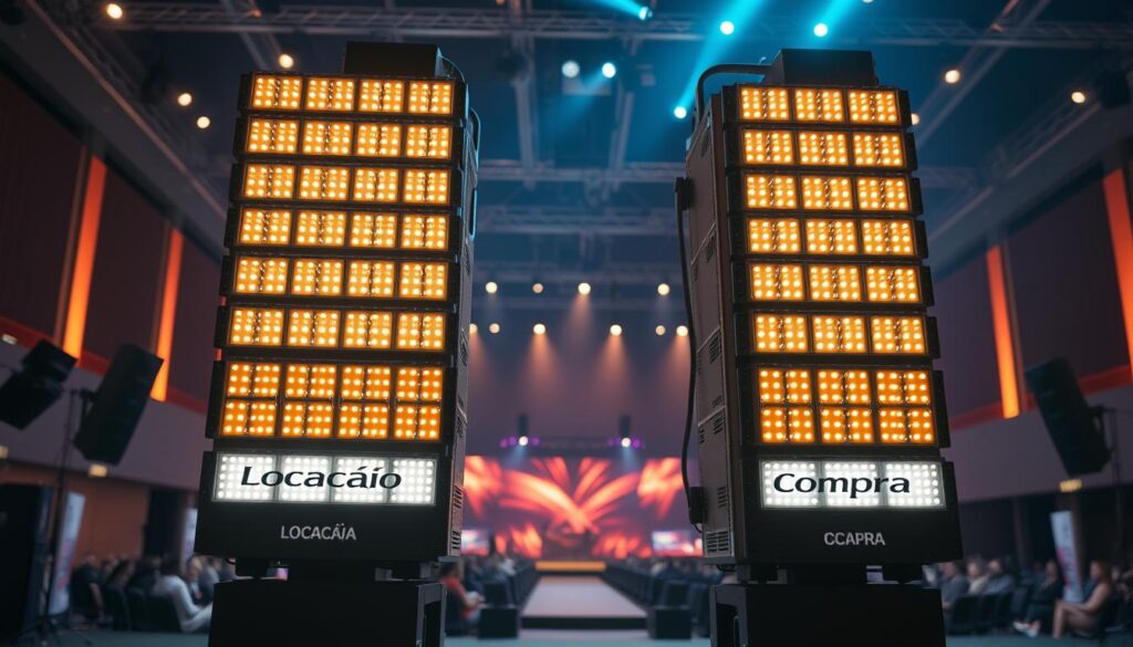 locação vs compra torre iluminação